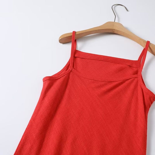 Damen Maxi-Kleid mit verstellbaren Spaghetti-Trägern und schmeichelndem Schnitt R&B