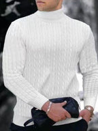 Herren Rollkragenpullover mit strukturiertem Strickmuster R&B