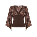 Damen Langarmbluse mit voluminösen Ärmeln und floralem Print R&B