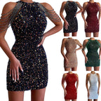 Damen Glitzerndes Partykleid mit eleganten Spaghettiträgern und dezentem Detail R&B