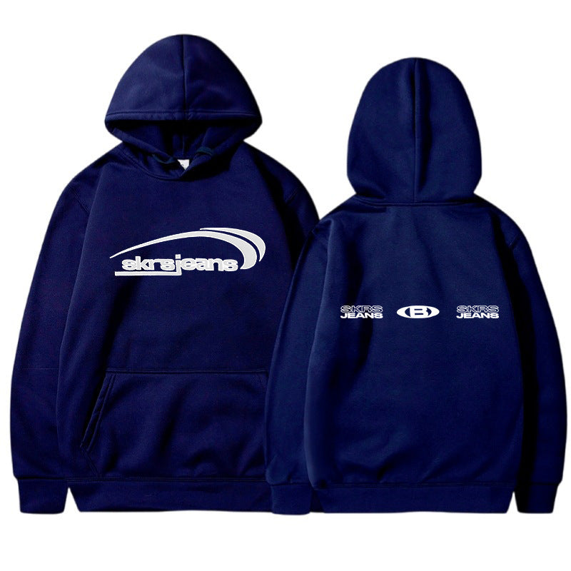 Damen Kapuzensweater mit modernem Logo-Design und praktischen Kängurutaschen R&B