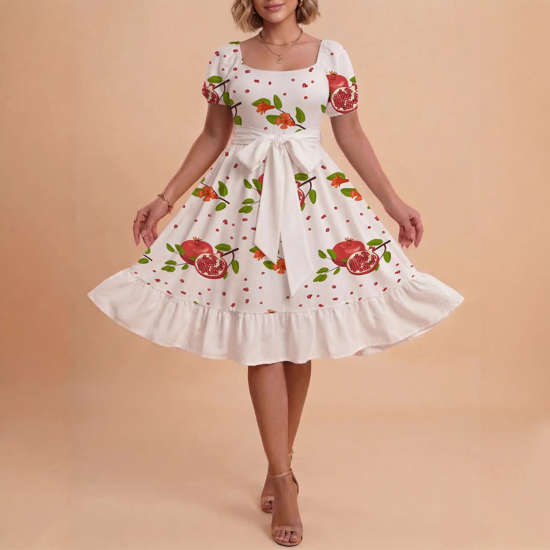 Damen Kleid mit tailliertem Schnitt und verspieltem Blumenmuster R&B