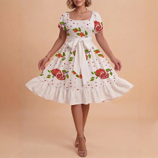 Damen Kleid mit tailliertem Schnitt und verspieltem Blumenmuster R&B