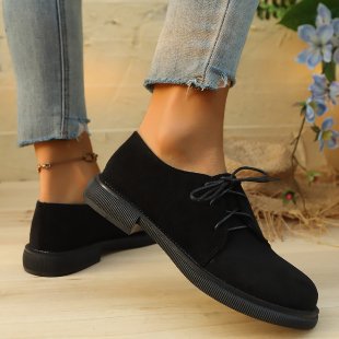 Damen bequeme Schnürschuhe mit trendy Wildleder-Optik R&B