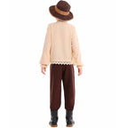 Unisex nan Kinderkostüm Set mit bestickter Paisley-Weste und Rüschenbluse R&B