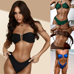 Damen Bandeau-Bikini mit eleganter Schnalle R&B