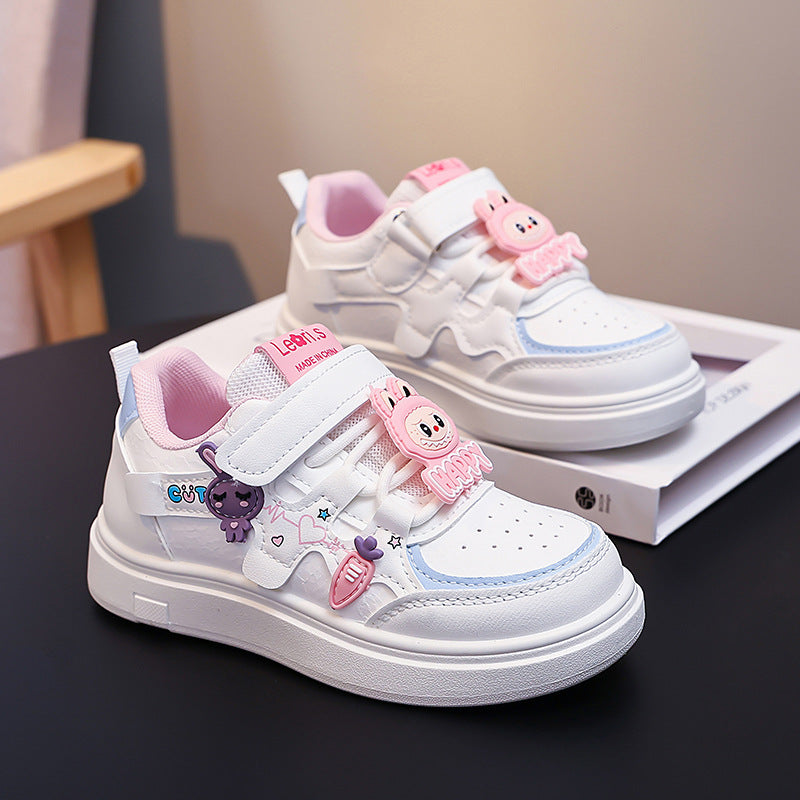 Damen Sneakers mit süßen Motiven und Klettverschluss