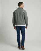 Graue Cleanfit Retro Herrenjacke mit Schulterpolstern und Reverskragen