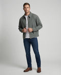 Graue Cleanfit Retro Herrenjacke mit Schulterpolstern und Reverskragen