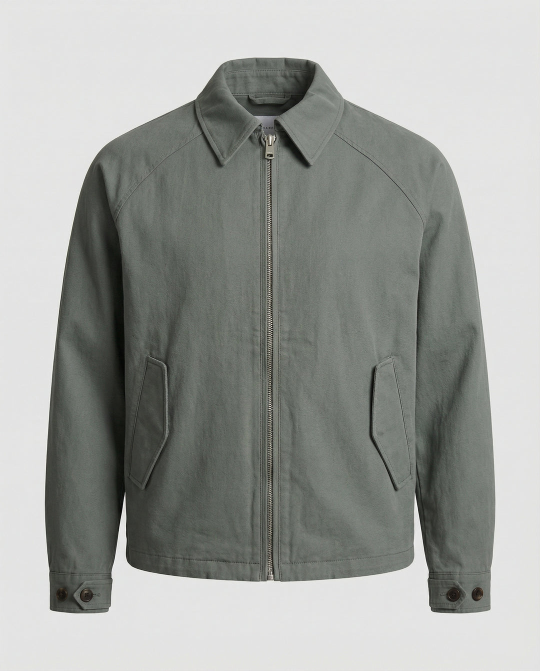 Graue Cleanfit Retro Herrenjacke mit Schulterpolstern und Reverskragen