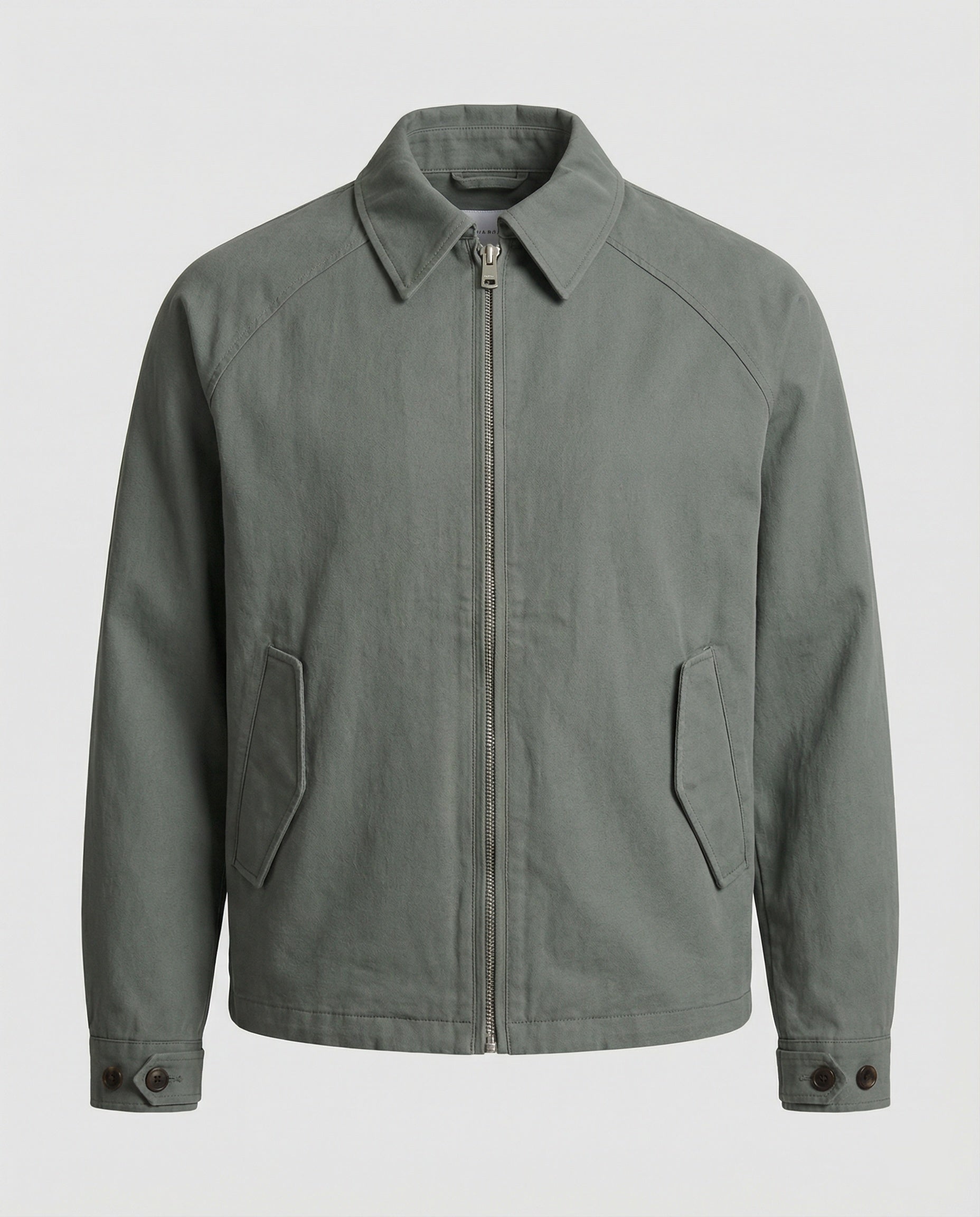 Graue Cleanfit Retro Herrenjacke mit Schulterpolstern und Reverskragen