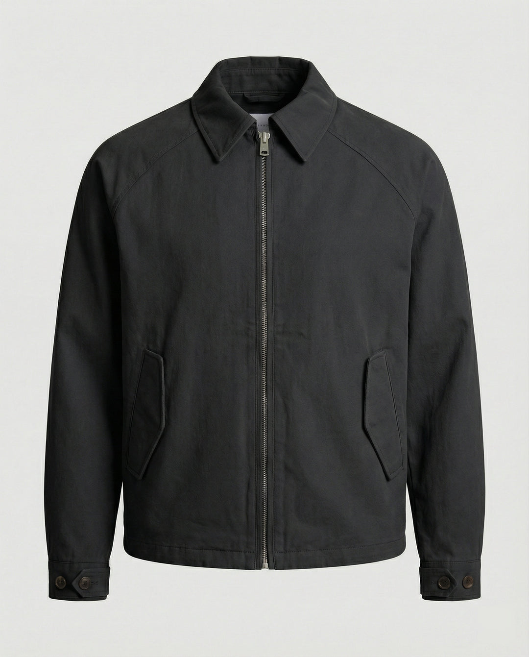 Graue Cleanfit Retro Herrenjacke mit Schulterpolstern und Reverskragen