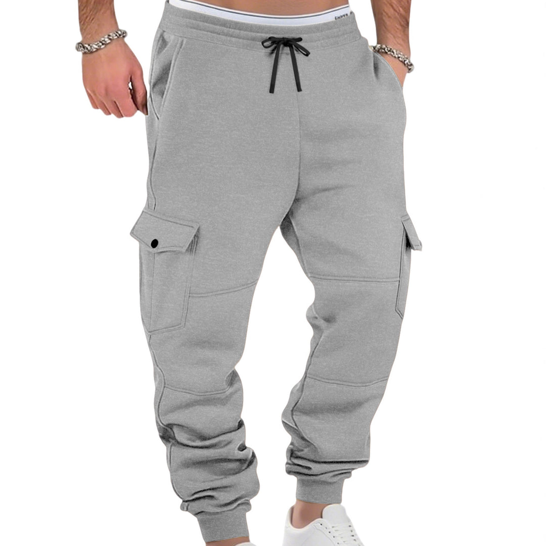 Herren nan sportive Jogginghose mit Cargotaschen Kordelzug und geripptem Knöchelsaum R&B