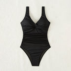 Damen Einteiliger Badeanzug mit elegantem Wickeldetail und figurformendem Schnitt R&B