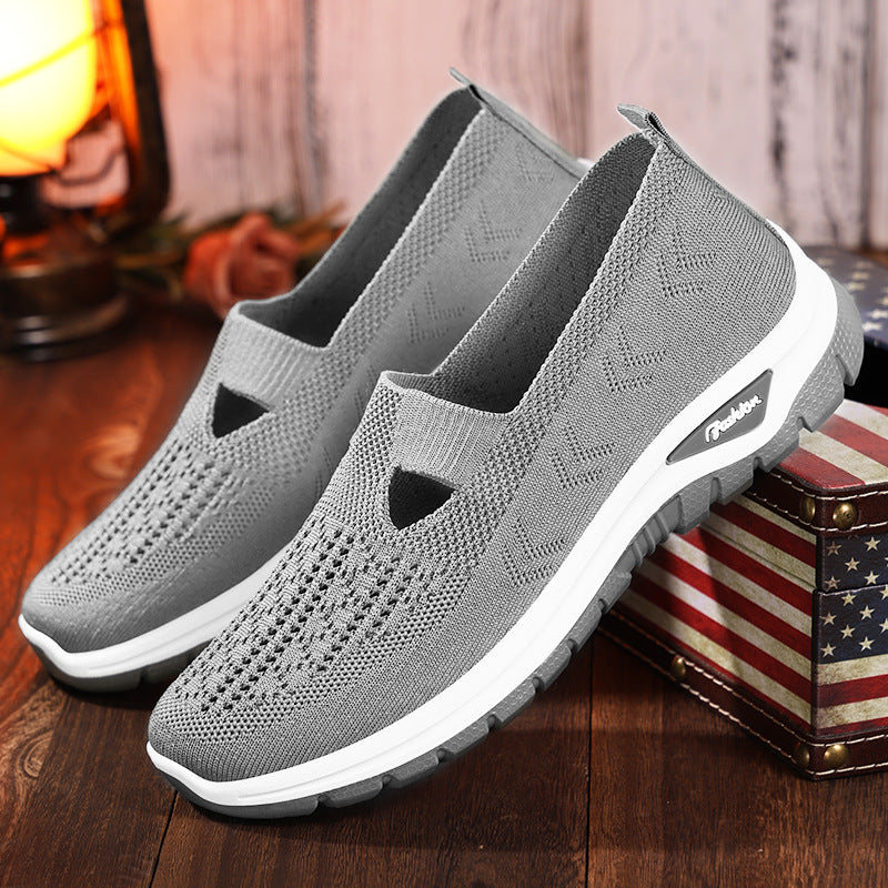 Damen Atmungsaktive Slip-On Freizeitschuhe mit elastischem Riemen R&B