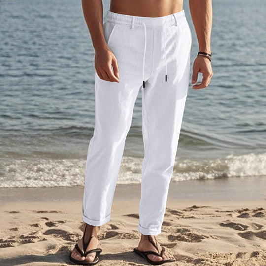 Herren lässige Freizeithose mit elastischem Bund und seitlichen Taschen R&B