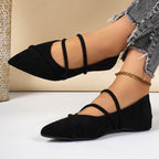 Damen elegante Ballerinas mit gewickeltem Riemendesign und weichem Obermaterial R&B