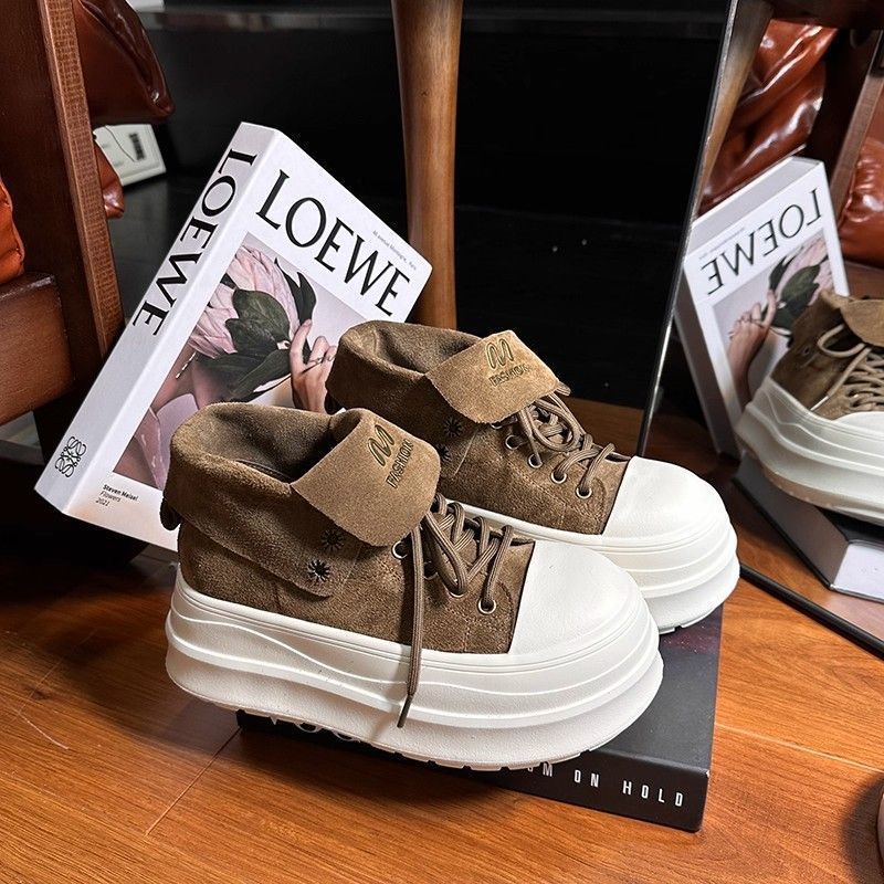 Damen Plateausneaker mit modischem Umschlag und komfortabler Sohle R&B