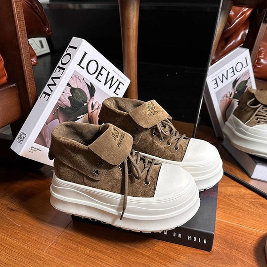 Damen Plateausneaker mit modischem Umschlag und komfortabler Sohle R&B