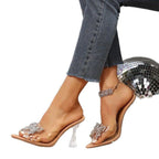 Damen Transparente High Heels mit funkelnden Schmetterlingsapplikationen R&B