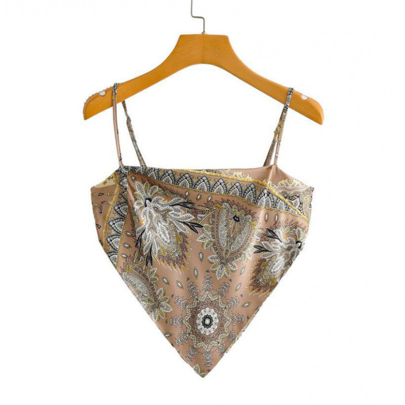 Femme Artistic Bandana Stil Crop Top R&B