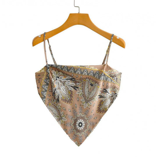 Femme Artistic Bandana Stil Crop Top R&B