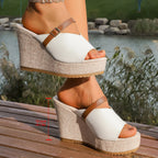 Damen Wedge-Pantoletten mit elegantem Riemen und komfortablem Fußbett R&B