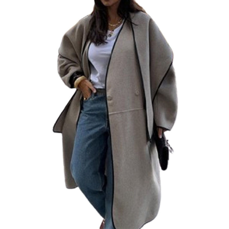 Damen Oversized Wollmantel R&B