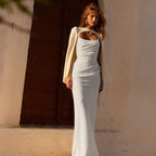 Damen Fließendes Maxikleid mit asymmetrischem Schnitt und eleganter Drapierung R&B