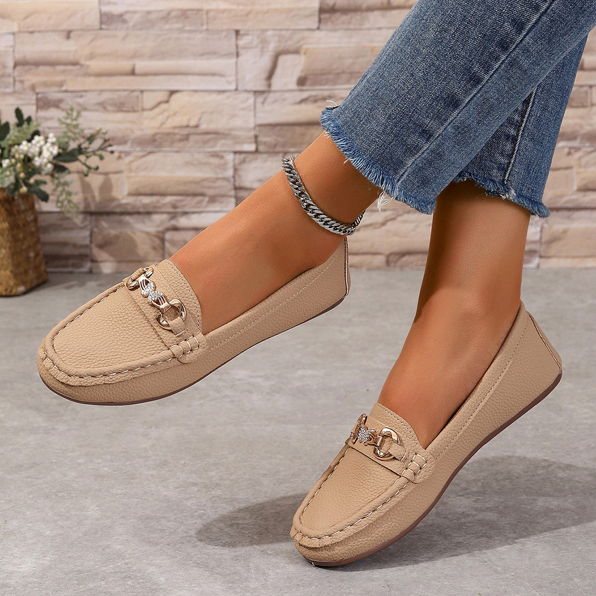 Damen Mokassins mit stylischem Schnallen-Detail R&B