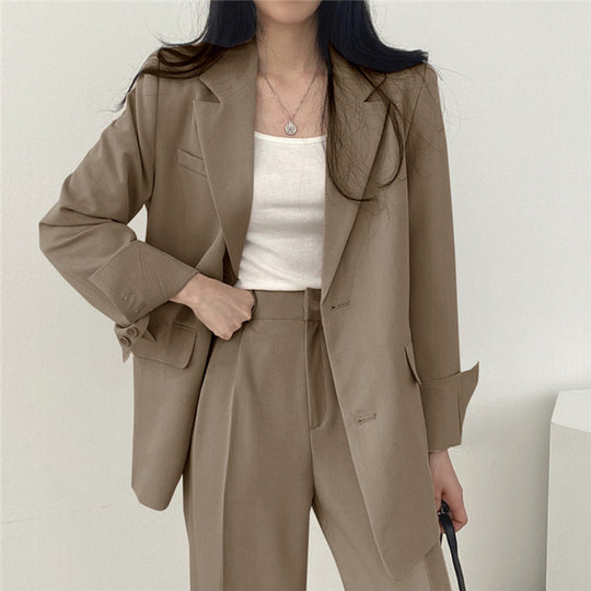 Damen elegantes Blazer-Set mit weitem Schnitt R&B