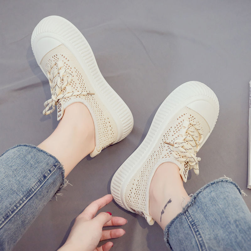 Damen modische und luftige Sneakers mit dicker Sohle R&B