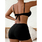 Damen Bikini-Set mit gepolstertem Oberteil und High-Waist Shorts R&B