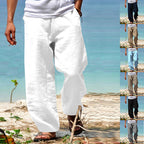 Herren nan lockere Leinenhose mit weitem Bein und elastischem Bund R&B