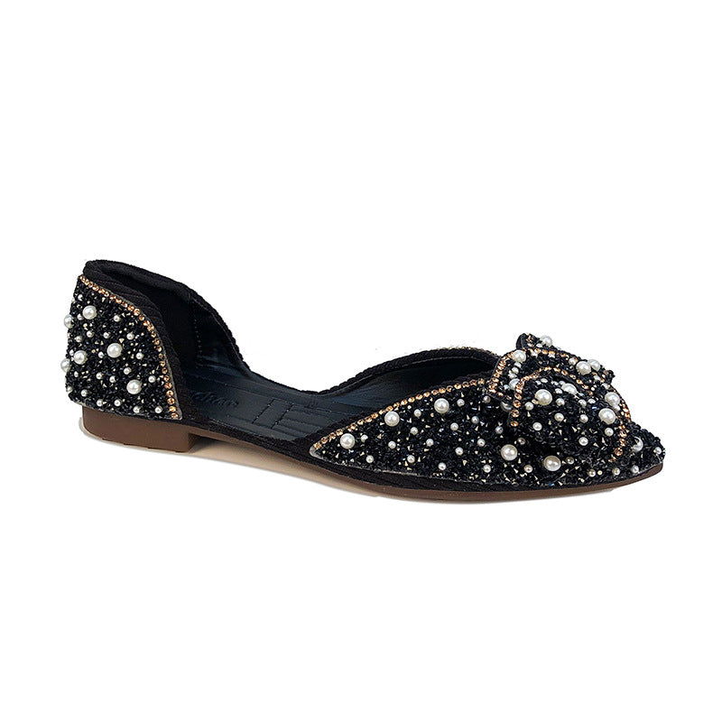 Damen Ballerinas mit funkelnden Perlenapplikationen und verziertem Obermaterial R&B