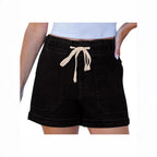 Damen bequeme Denim-Shorts mit Gummizug und praktischen Taschen