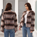 Damen Elegante und warme Kunstpelzjacke