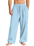 Herren nan leichte Leinen-Loungehose mit elastischem Bund und Seitentaschen R&B