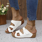 Damen Bequeme Zehentrenner-Sandaletten mit verstellbarem Riemendesign und anatomischem Fußbett R&B