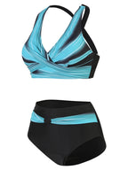 Damen High-Waist Bikini-Set mit modischem Wickeldesign R&B
