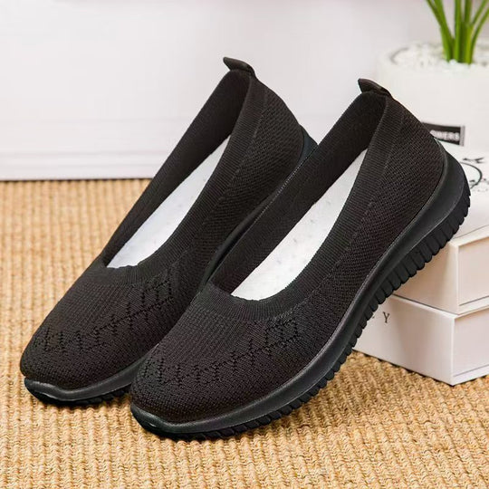 Damen Bequeme Strick-Sneaker mit elastischem Einstieg R&B
