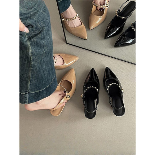 Damen Slingback-Pumps mit metallischen Akzenten R&B
