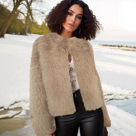 Damen flauschige Shortjacke R&B