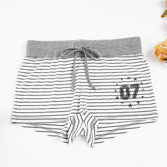 Damen Baumwollshorts mit komfortablem Gummibund und trendigem Streifenmuster R&B