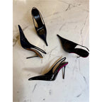 Damen elegante spitze Slingbacks mit transparentem Design R&B