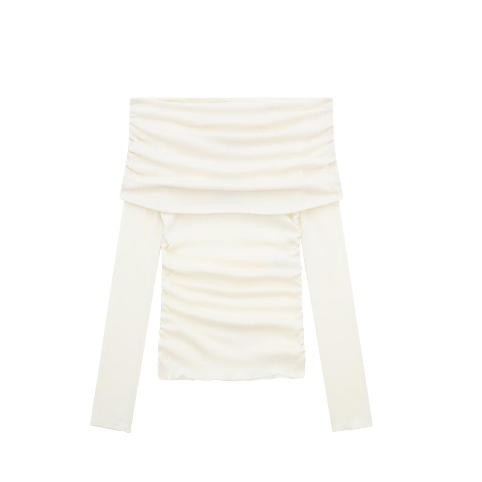 Damen Off-Shoulder Bluse mit Raffung