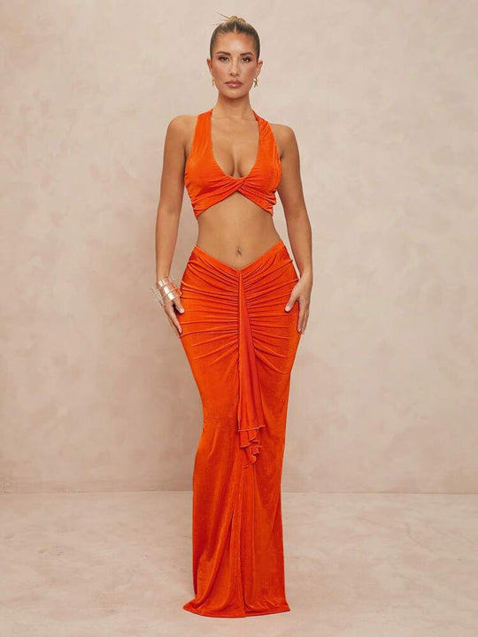 Damen elegantes Bodysuit mit Kreuz-Trageoption und seitlichem Schnitt R&B