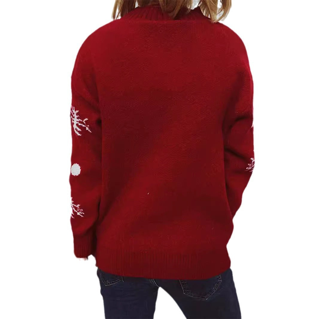 Damen Weihnachts-Pullover mit festlichem Rentier-Motiv und strukturiertem Strick R&B
