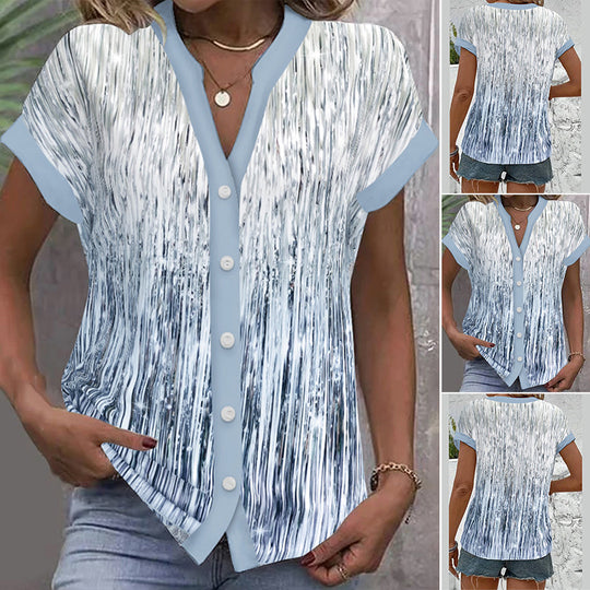 Damen Blusenshirt mit elegantem Streifenmuster und soften Details Heidi-Mode