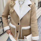 Damen Modische und gemütliche Jacke mit Teddyfutter R&B